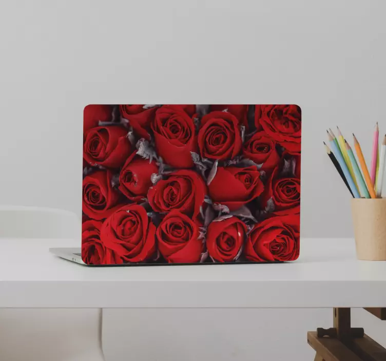 Adesivo per laptop bella composizione di rose - TenStickers