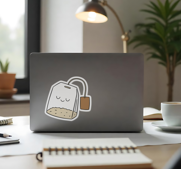 Adesivo per laptop bustina di tè felice - TenStickers