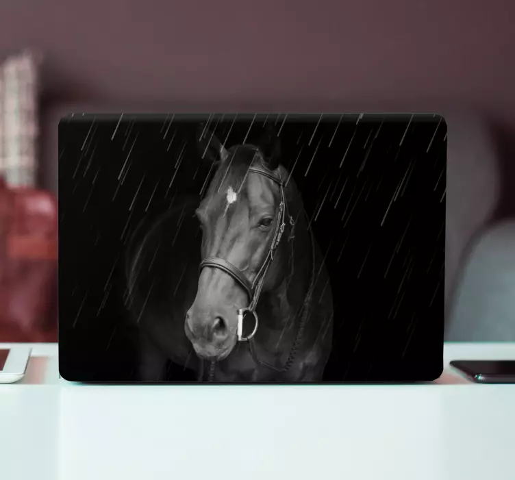 Adesivo per laptop cavallo umore piovoso - TenStickers