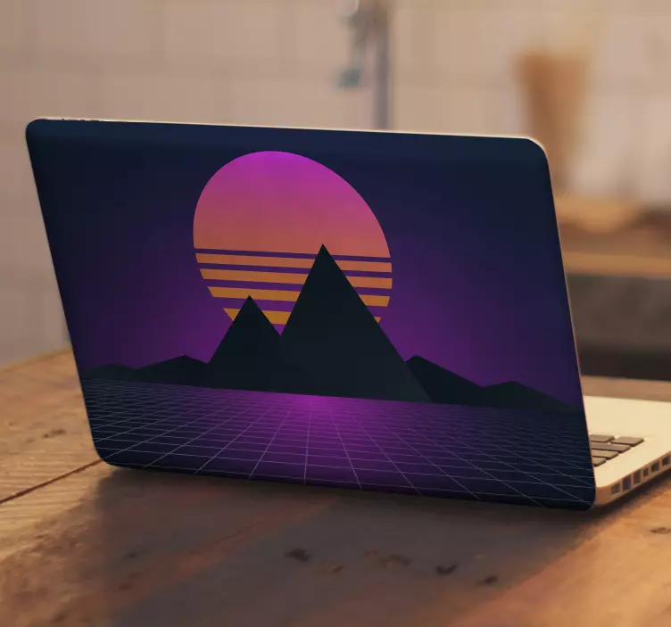 Adesivo per laptop cime del tramonto retrò - TenStickers