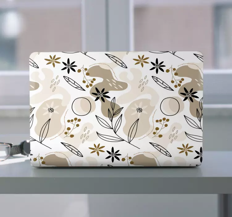 Adesivo per laptop composizione di elementi botanici - TenStickers