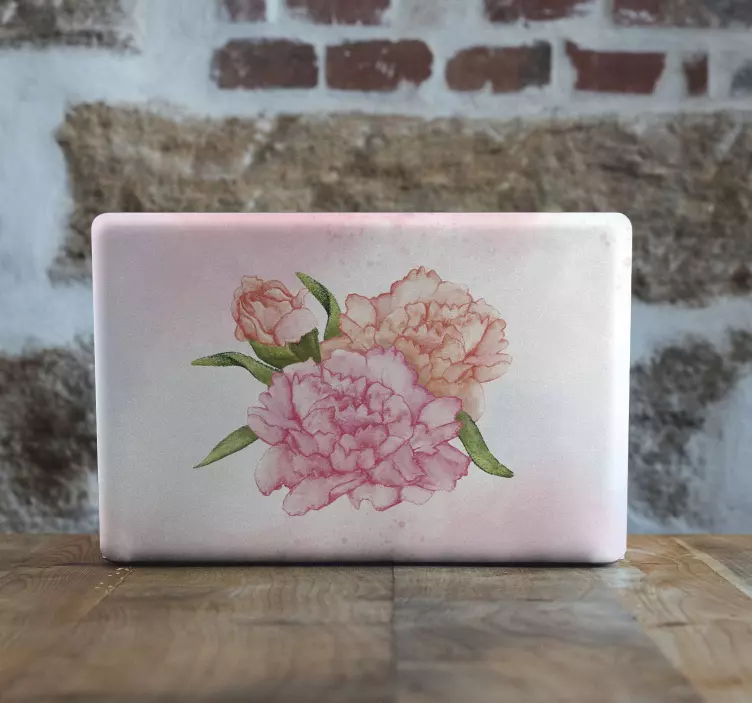 Adesivo per laptop composizione floreale rosa - TenStickers