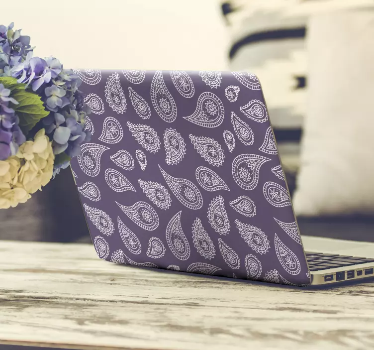 Adesivo per laptop con motivo paisley - TenStickers