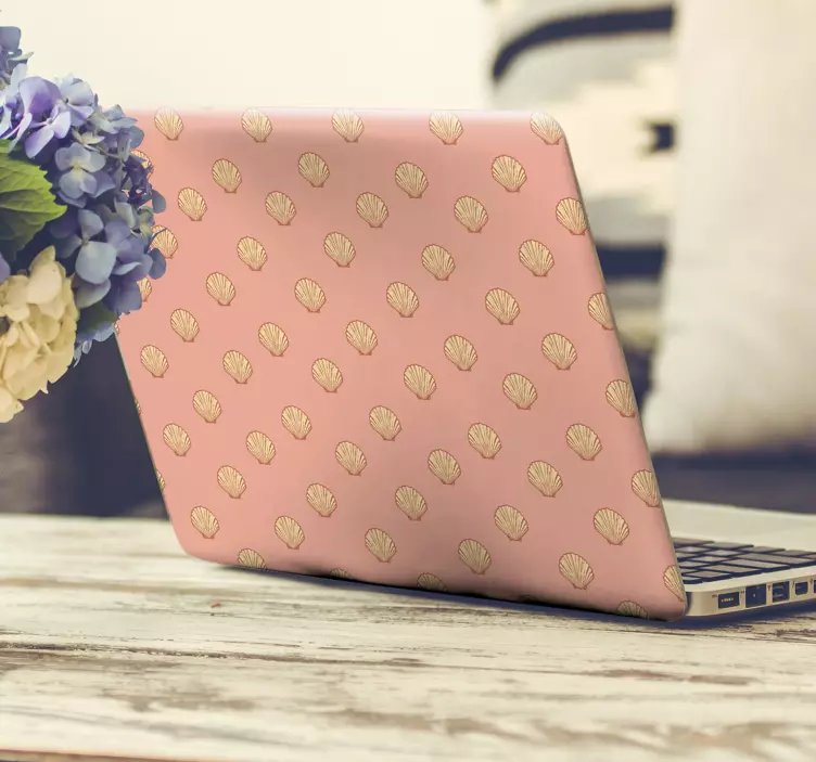 Adesivo per laptop copertina con motivo a conchiglia - TenStickers