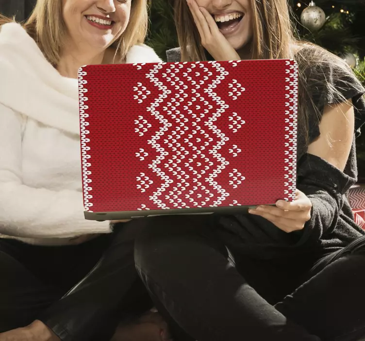 Adesivo per laptop copertina con motivo a maglia - TenStickers