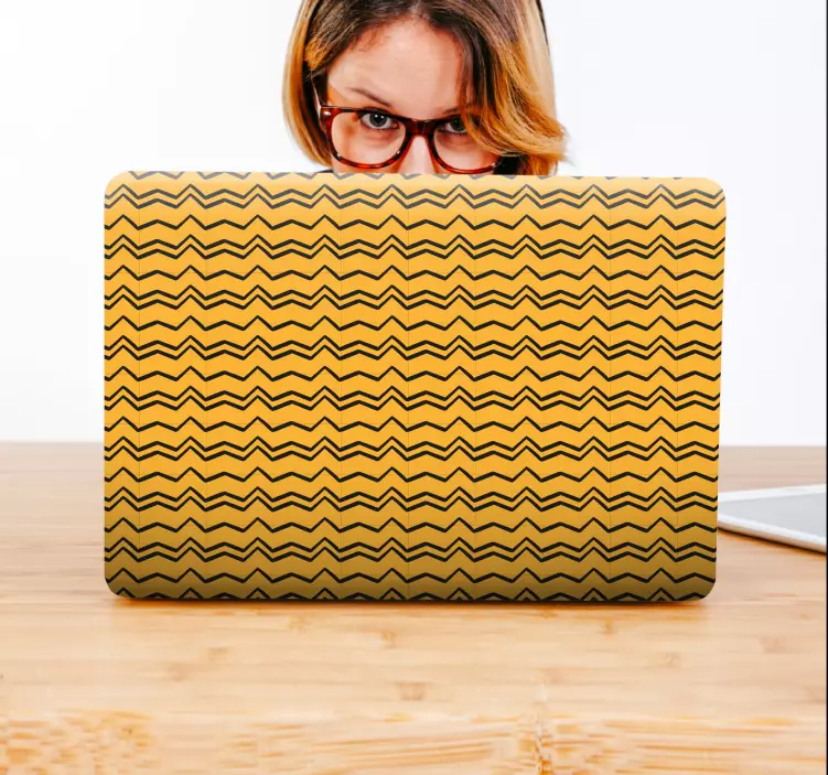 Adesivo per laptop copertina con motivo a zigzag - TenStickers
