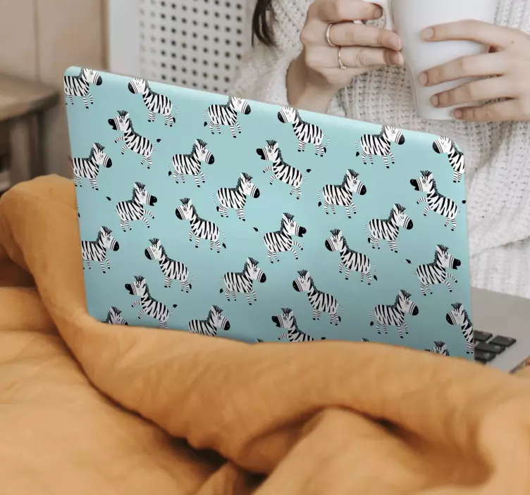 Adesivo per laptop copertina con stampa zebrata - TenStickers