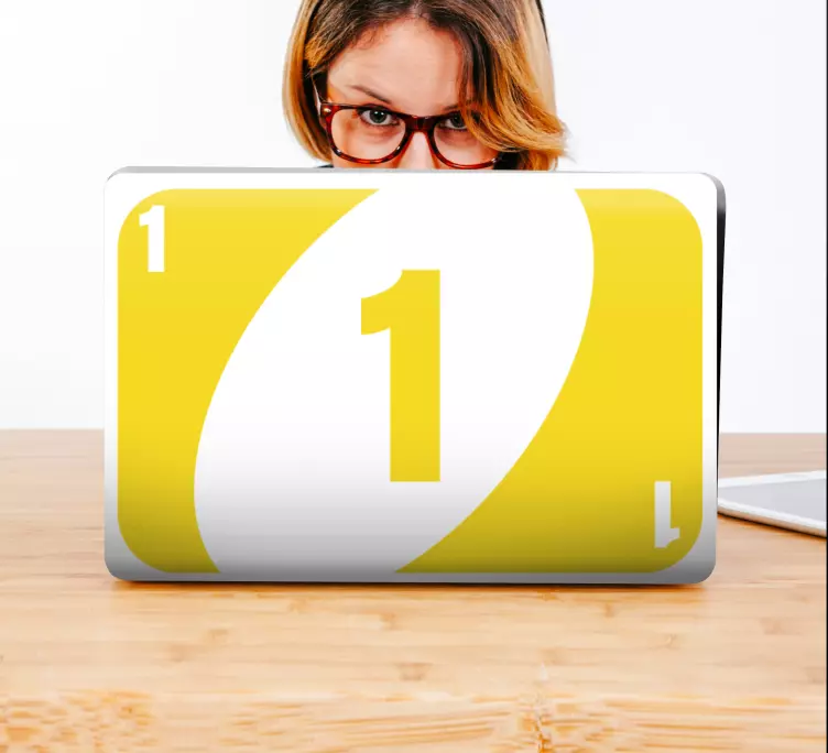 Adesivo per laptop design con numeri in grassetto - TenStickers