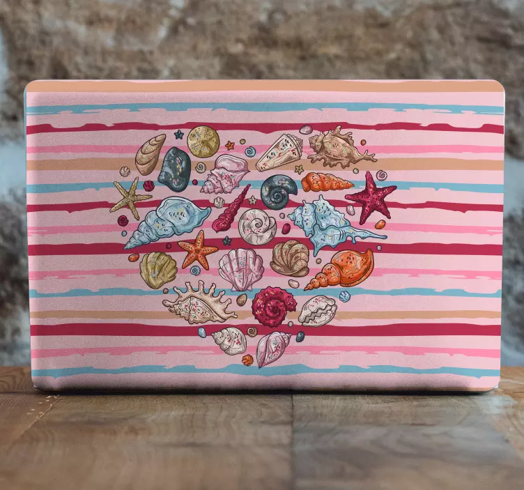 Adesivo per laptop disposizione di conchiglie marine - TenStickers