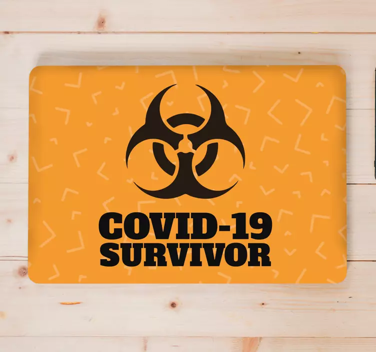Adesivo per laptop emblema del sopravvissuto al covid - TenStickers