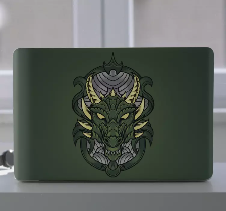 Adesivo per laptop emblema drago mitico - TenStickers