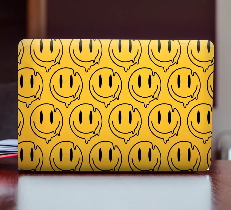 Adesivo per laptop faccine sorridenti gialle - TenStickers