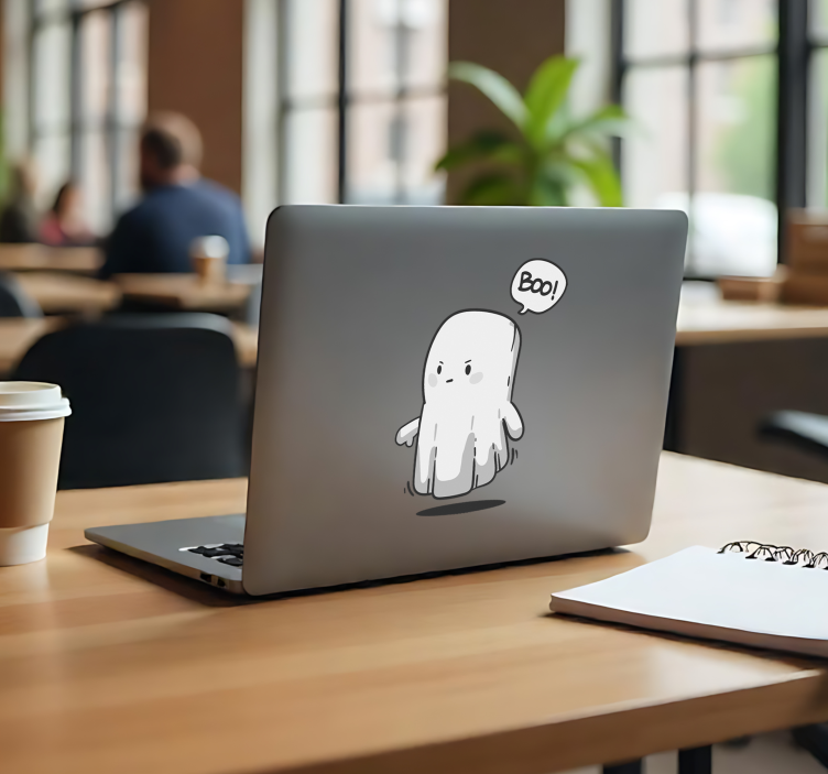 Adesivo per laptop fantasma pessimista - TenStickers