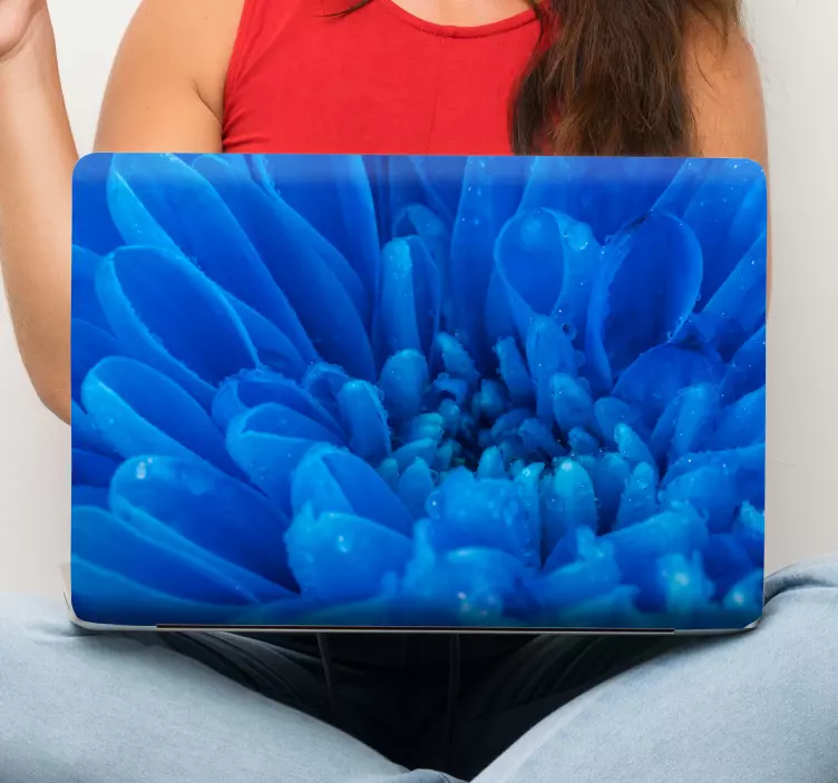 Adesivo per laptop fiore blu luminoso - TenStickers