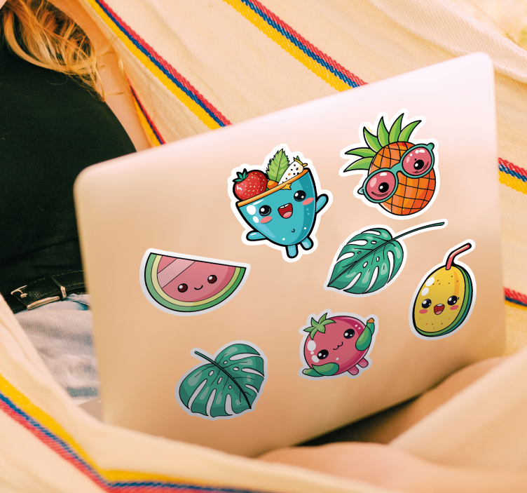Adesivo per laptop frutta e bevande tropicali - TenStickers
