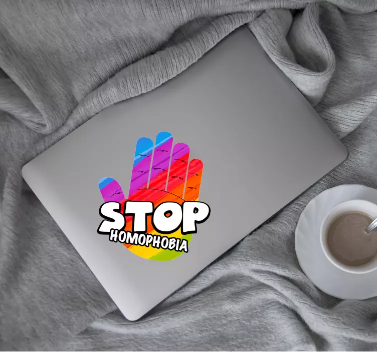 Adesivo per laptop fermare l'omofobia - TenStickers