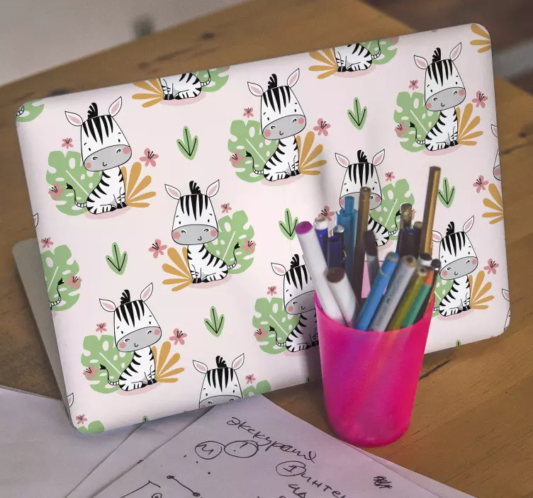 Adesivo per laptop graziosi motivi zebrati - TenStickers