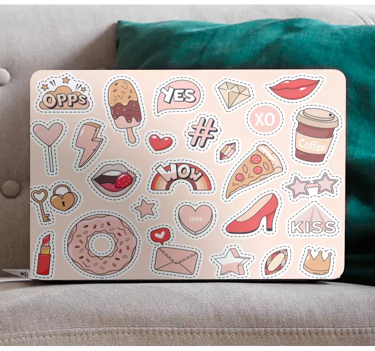 Adesivo per laptop icone pop culture divertenti - TenStickers