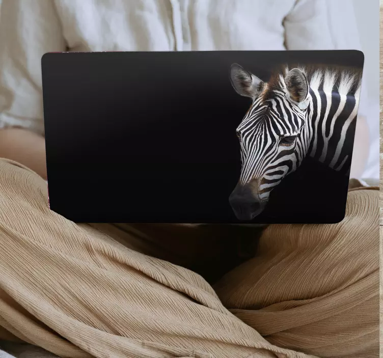 Adesivo per laptop illustrazione della testa di zebra - TenStickers