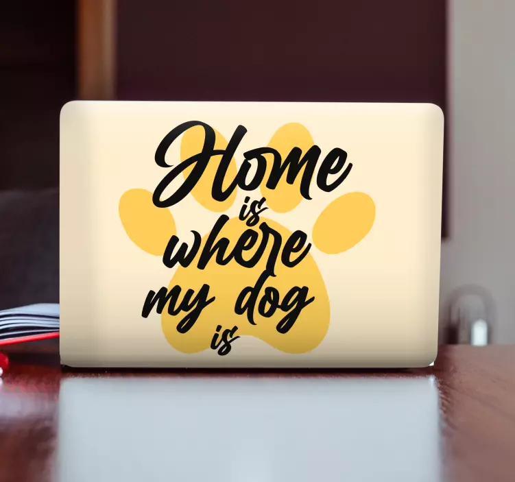 Adesivo per laptop impronta di zampa di casa - TenStickers