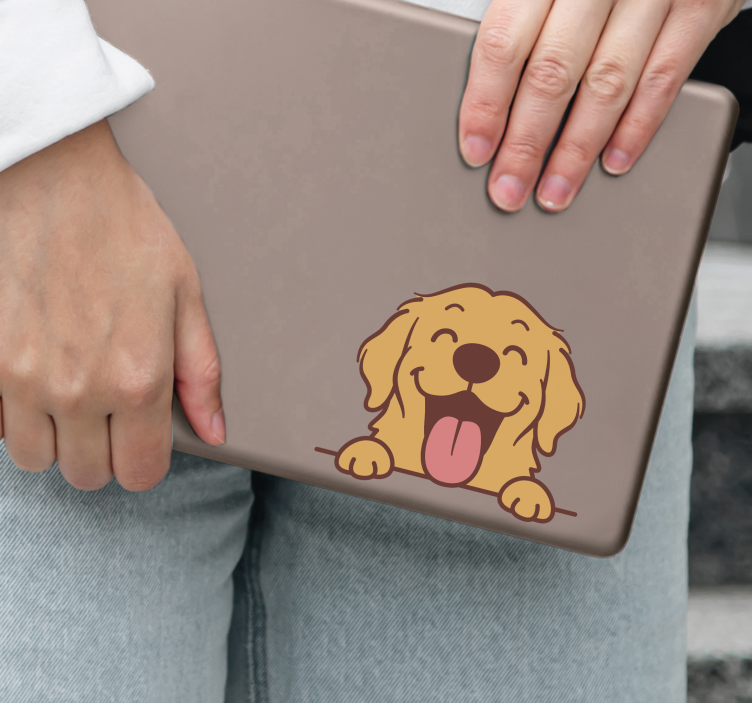 Adesivo per laptop labrador con la lingua fuori - TenStickers