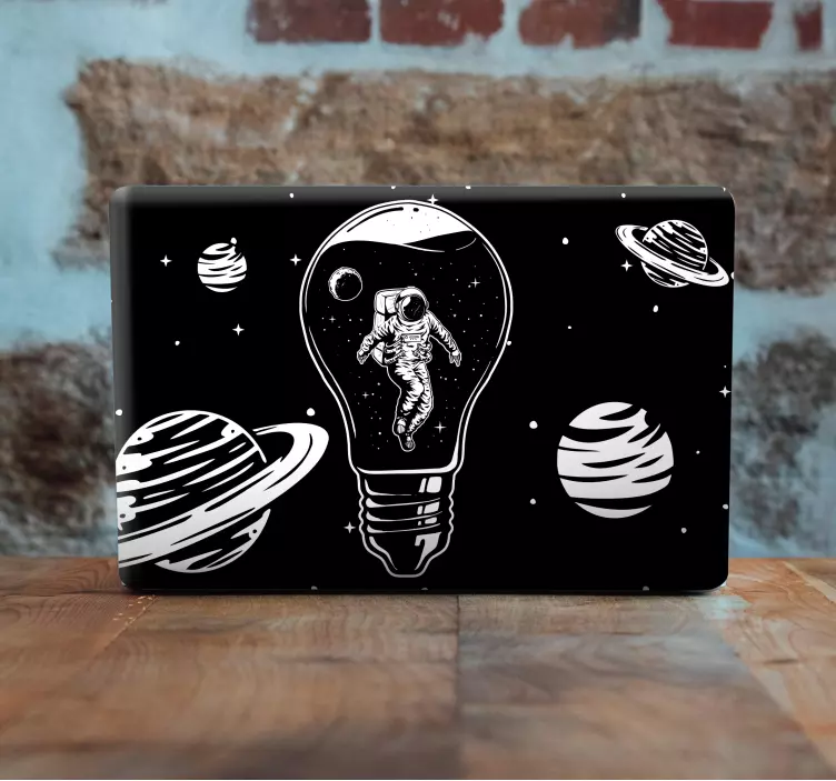 Adesivo per laptop lampadina astronauta - TenStickers