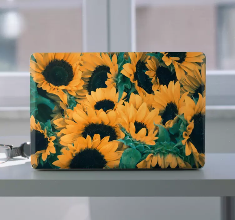 Adesivo per laptop modello di bouquet di girasoli - TenStickers