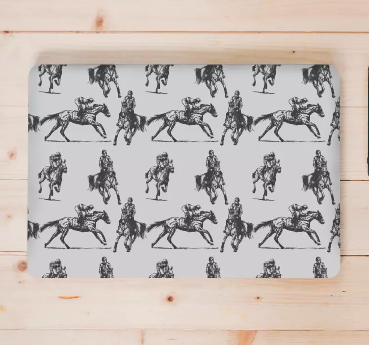Adesivo per laptop modello di cavalieri equestri - TenStickers