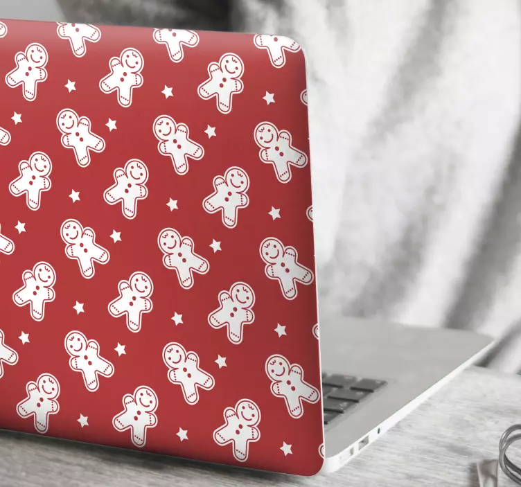 Adesivo per laptop modello di personaggio di pan di zenzero - TenStickers