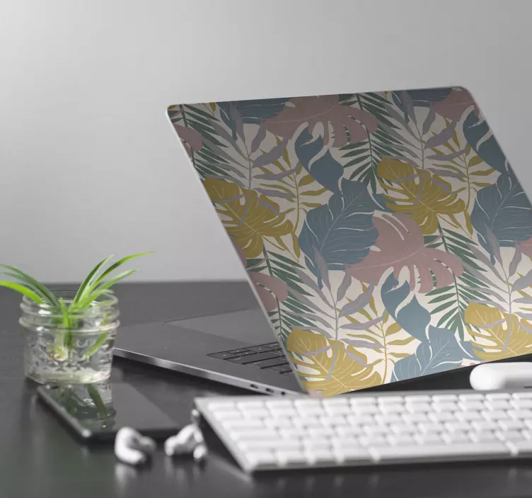 Adesivo per laptop motivi botanici delle foglie - TenStickers