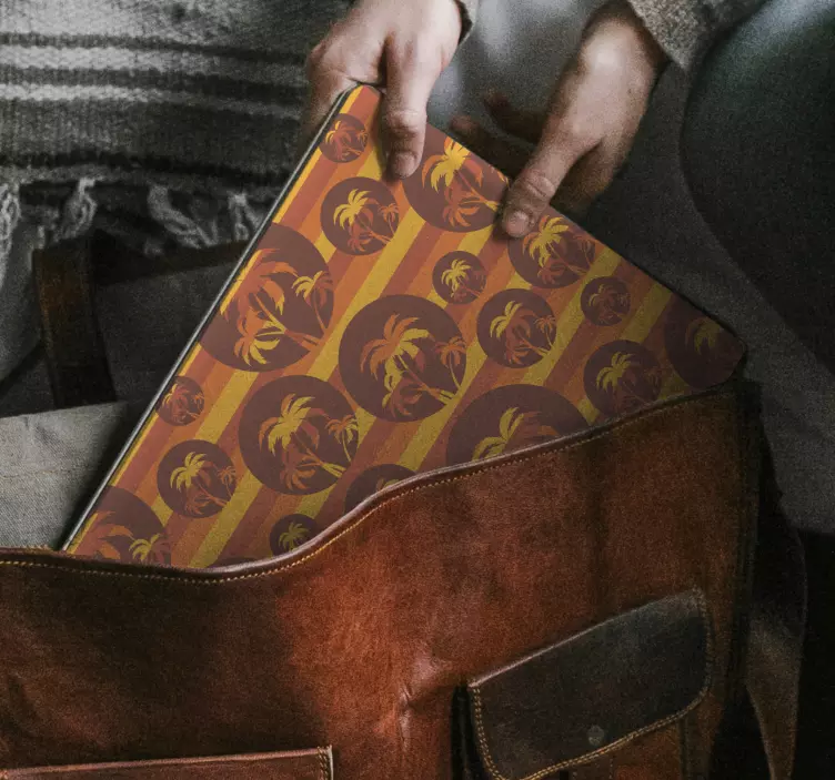 Adesivo per laptop motivo a palma tropicale - TenStickers