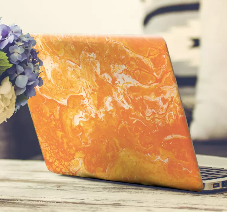 Adesivo per laptop motivo arancione bold - TenStickers