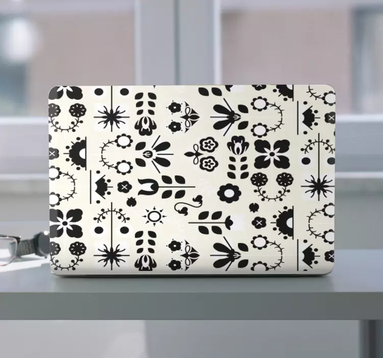 Adesivo per laptop motivo di composizione floreale - TenStickers