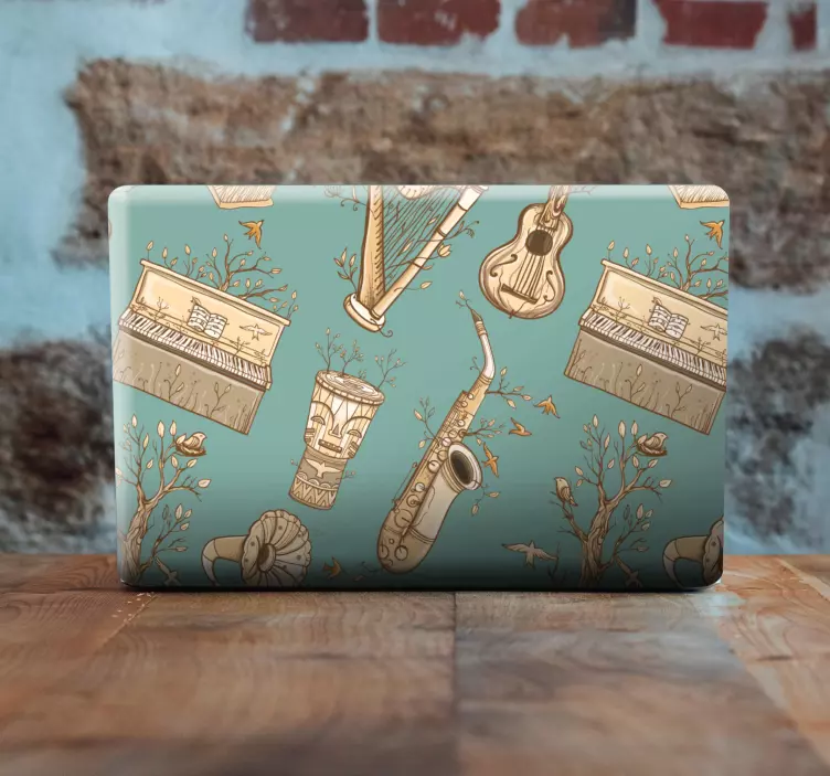 Adesivo per laptop motivo di strumenti musicali - TenStickers