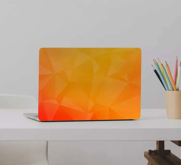 Adesivo per laptop motivo geometrico arancione - TenStickers