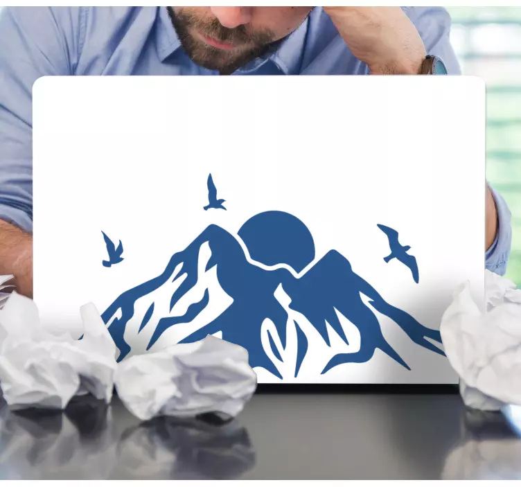 Adesivo per laptop paesaggio montano - TenStickers