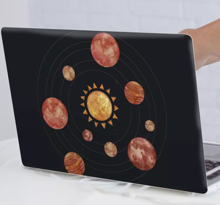 Adesivo per laptop progettazione del sistema solare - TenStickers