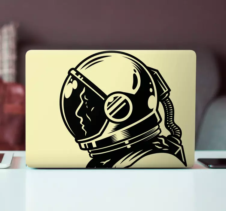 Adesivo per laptop silhouette profilo astronauta - TenStickers