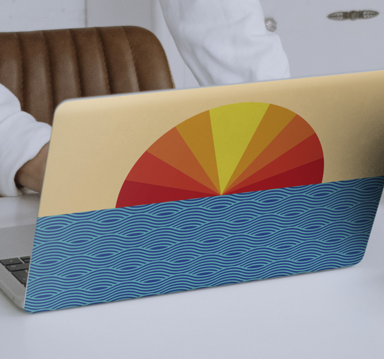 Adesivo per laptop scena colorata del tramonto - TenStickers