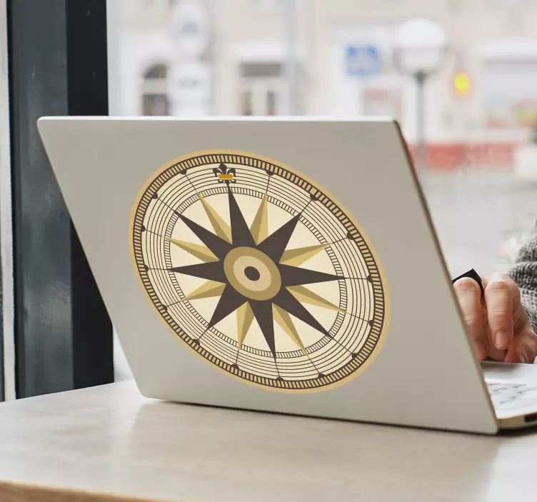 Adesivo per laptop simbolo della rosa dei venti - TenStickers