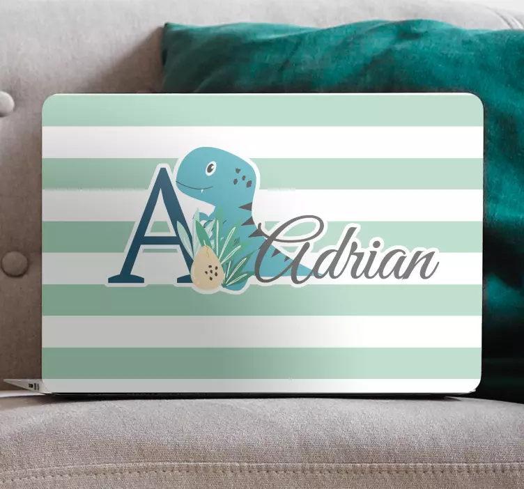 Adesivo per laptop simpatico disegno di dinosauro - TenStickers