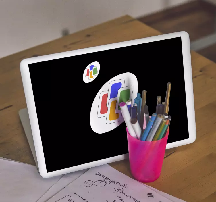 Adesivo per laptop sovrapposizione grafica colorata - TenStickers
