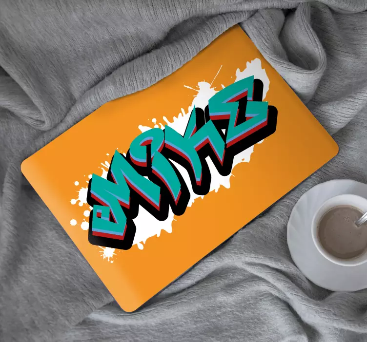 Adesivo per laptop graffiti audace con nome - TenStickers