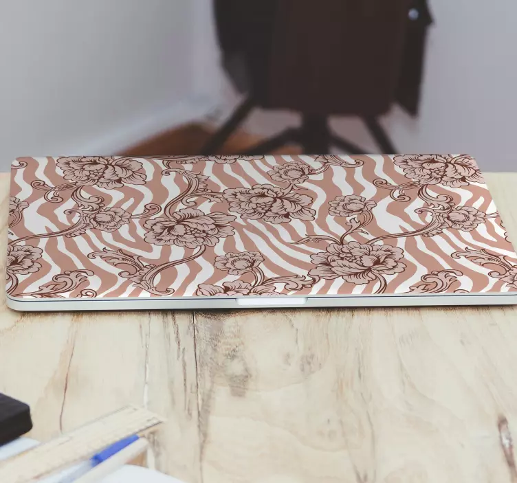 Adesivo per laptop superficie con motivo floreale - TenStickers