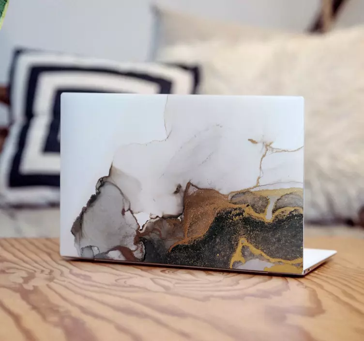Adesivo per laptop superficie in marmo elegante - TenStickers