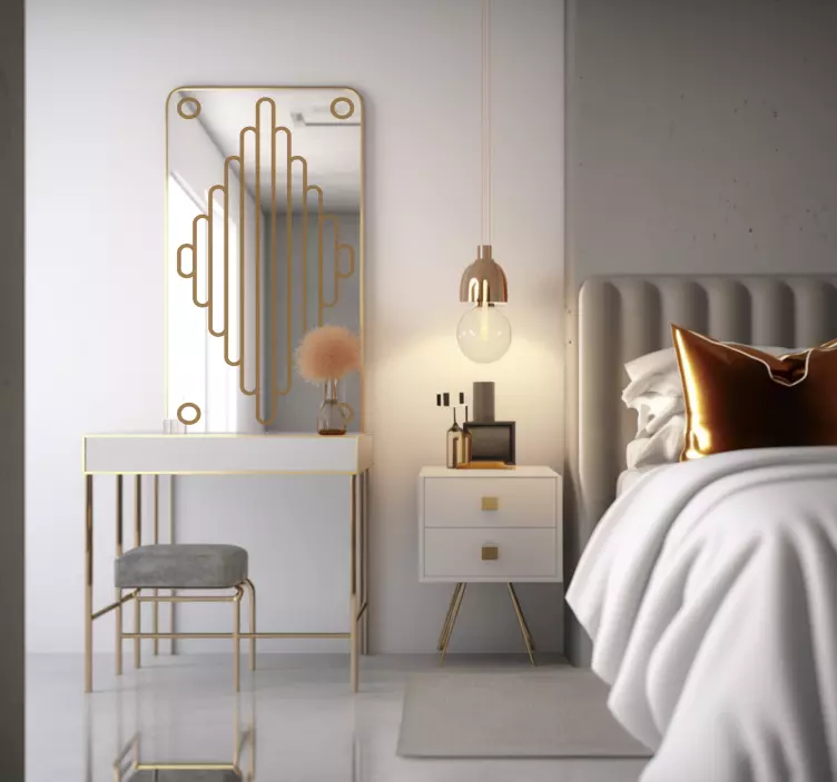 Adesivo per lo specchio con linee art deco - TenStickers