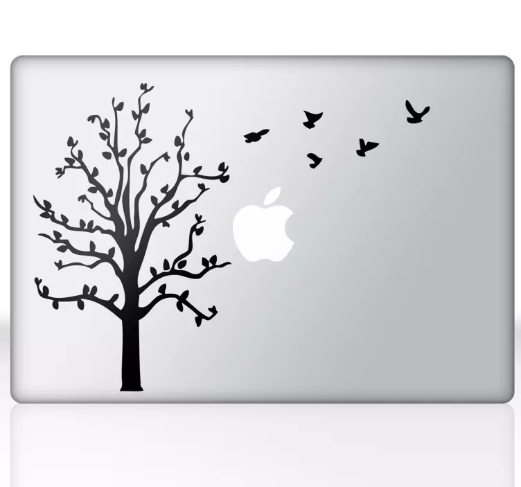 Adesivo per mac albero uccelli volo - TenStickers