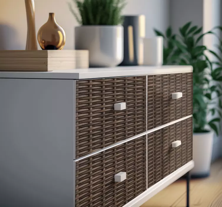 Adesivo per mobile cesto in vimini intrecciato - TenStickers