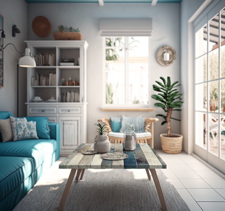 Carta adesiva per mobile effetto legno tonalità blu - TenStickers