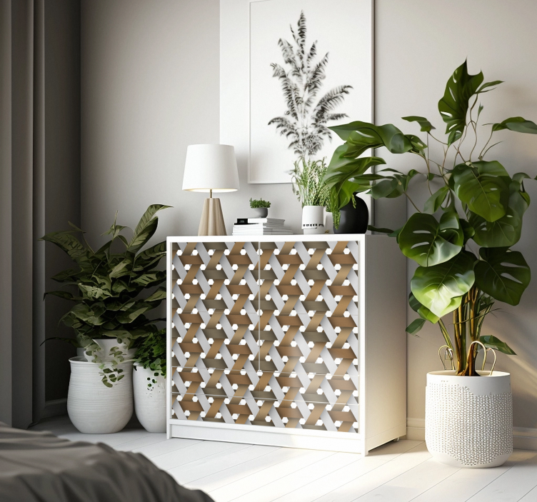 Adesiva per mobile legno bianco scandinavo - TenStickers